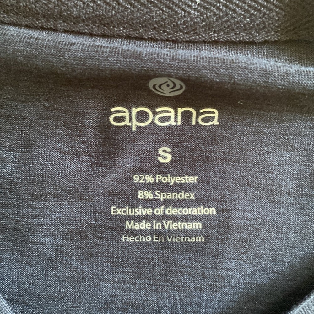 Apana black drawstring athletic long sleeve size small