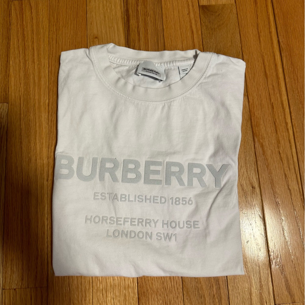 Burberry White Letter Tee Shirt Size 14Y