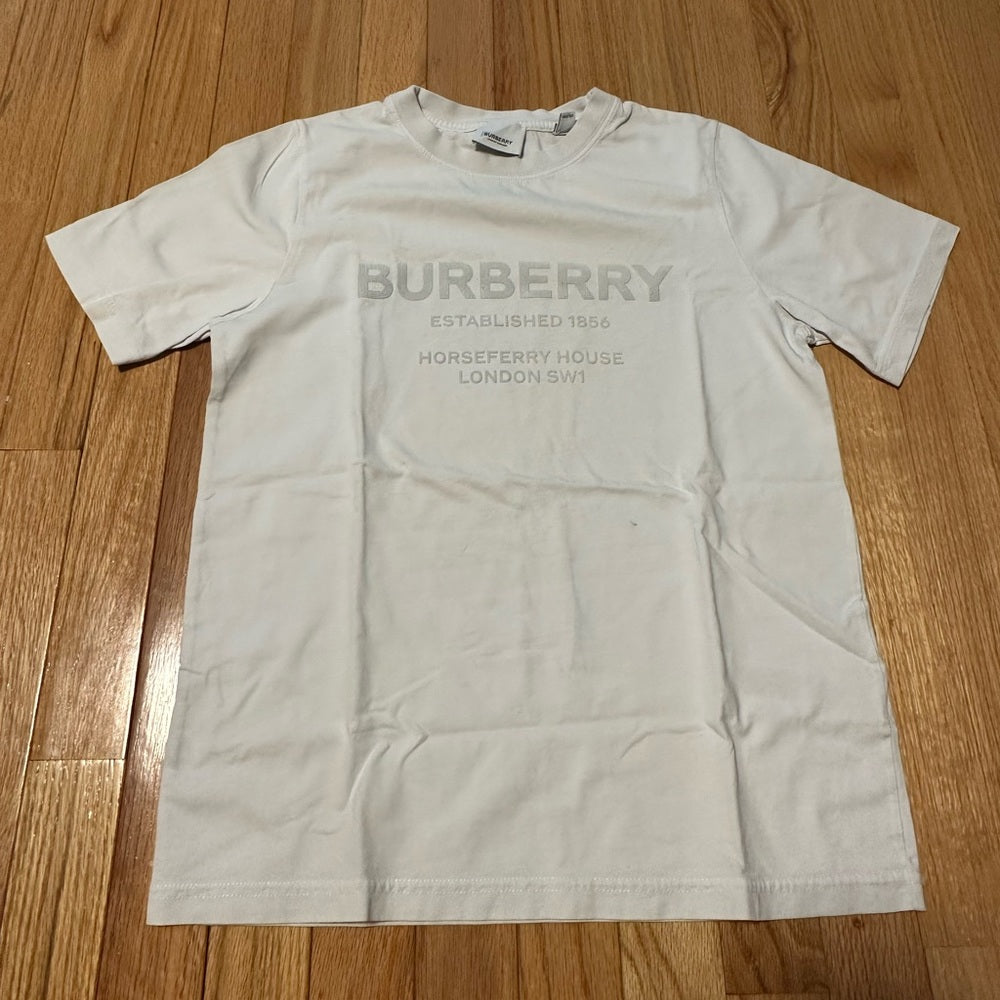 Burberry White Letter Tee Shirt Size 14Y