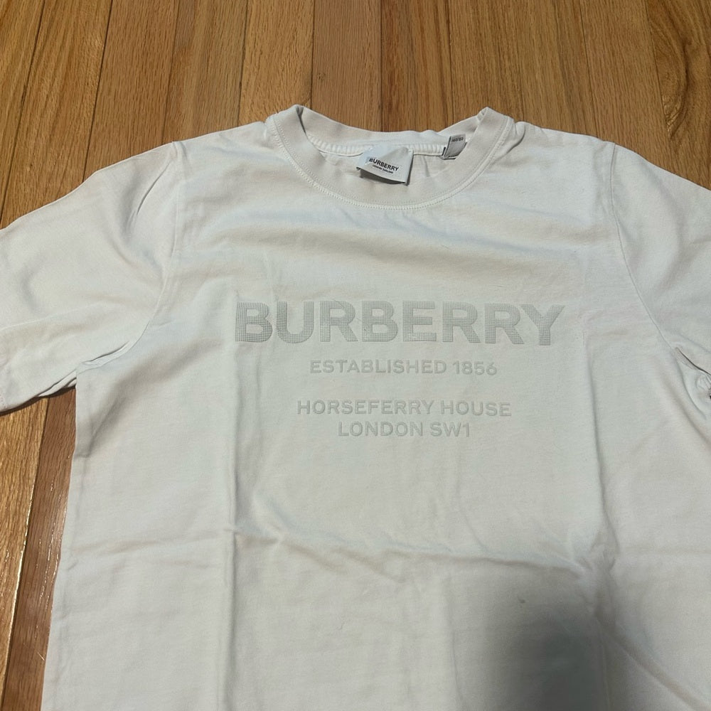 Burberry White Letter Tee Shirt Size 14Y