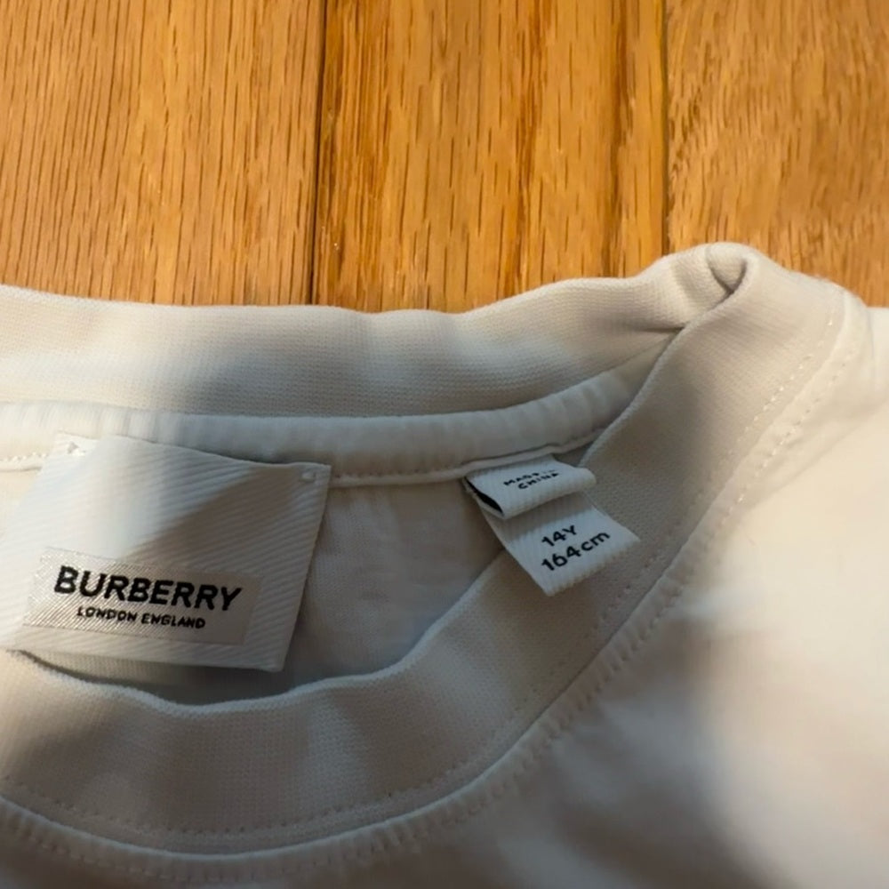 Burberry White Letter Tee Shirt Size 14Y