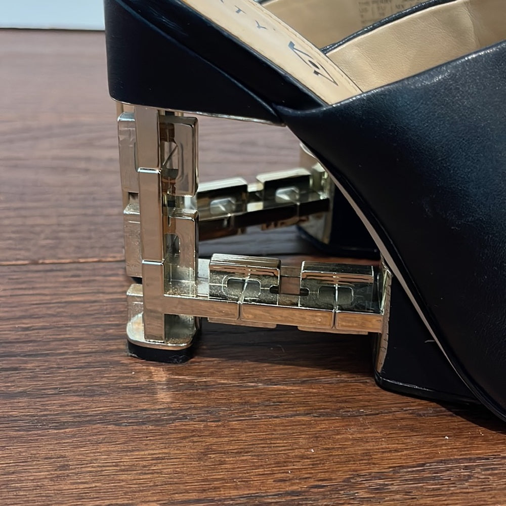 Kate Perry Black Peep Toe Sandals Size 9