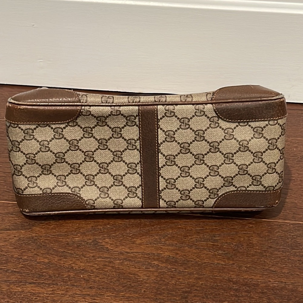Gucci Vintage GG Brown Vintage Micro Guccissima Boston Bag Top Handle Bag