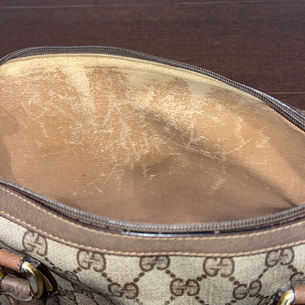 Gucci Vintage GG Brown Vintage Micro Guccissima Boston Bag Top Handle Bag