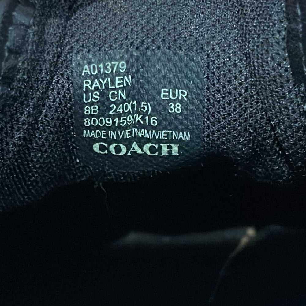 Coach Women’s Black Leather and Suede Sneakers Size 8