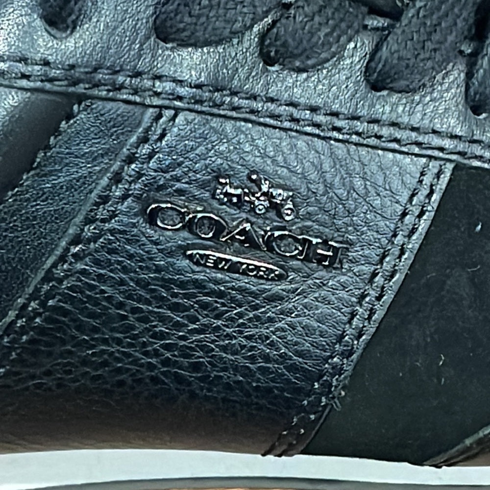 Coach Women’s Black Leather and Suede Sneakers Size 8
