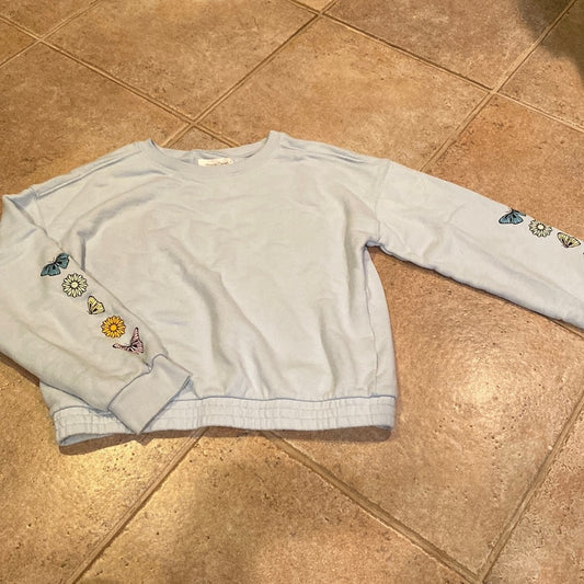 Treasure & Bond Girls Blue Crewneck with Butterfly Sleeves Size XL