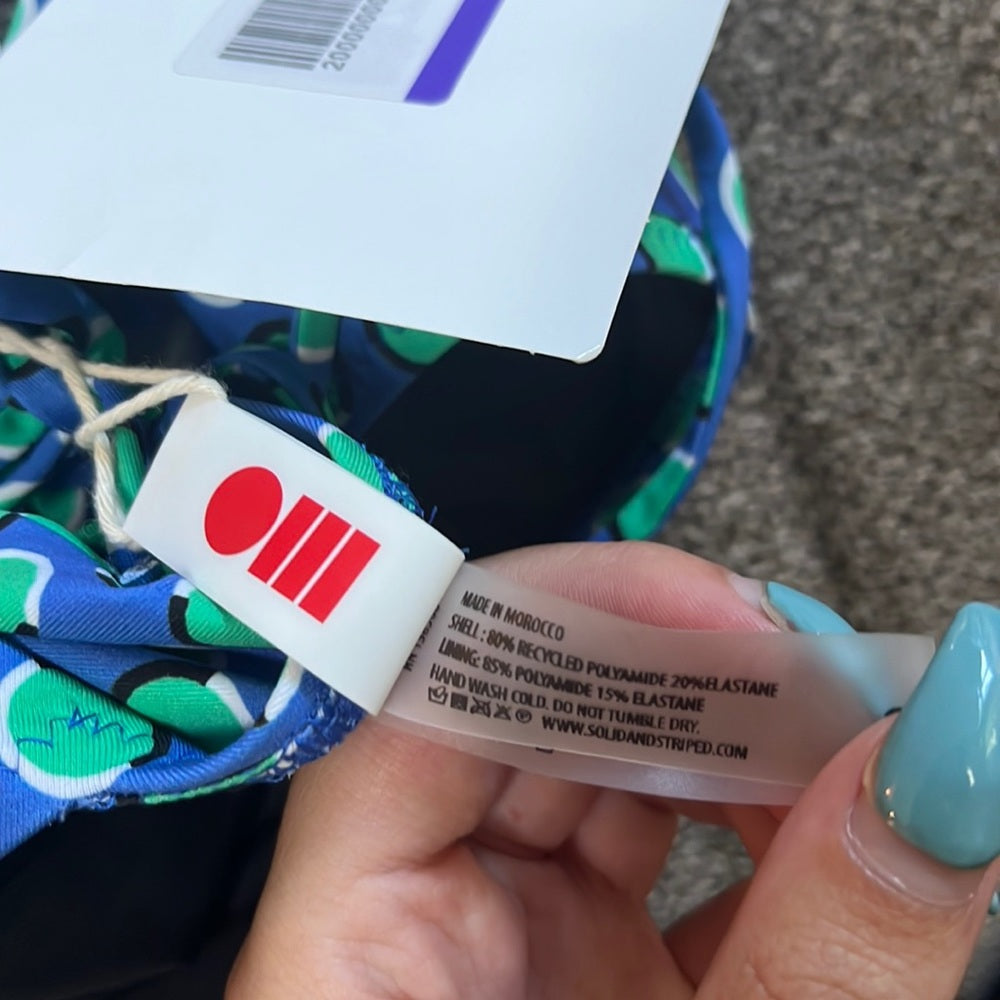 NWT Solid & Striped Women’s Swimming Dot-Laguna Blue One Piece Size S