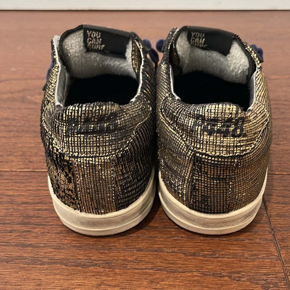 P448 Women’s Gold and Navy Sneakers Size 40/10