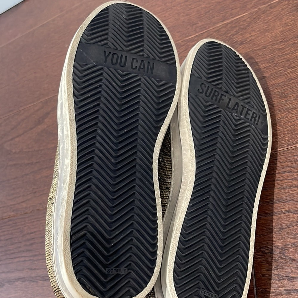 P448 Women’s Gold and Navy Sneakers Size 40/10