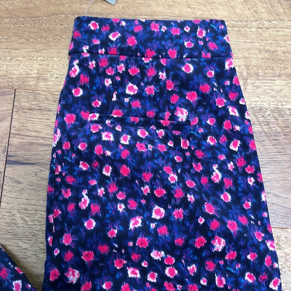 NWT J Crew Women’s Pink Printed Blue Corduroy Jeans Size 0