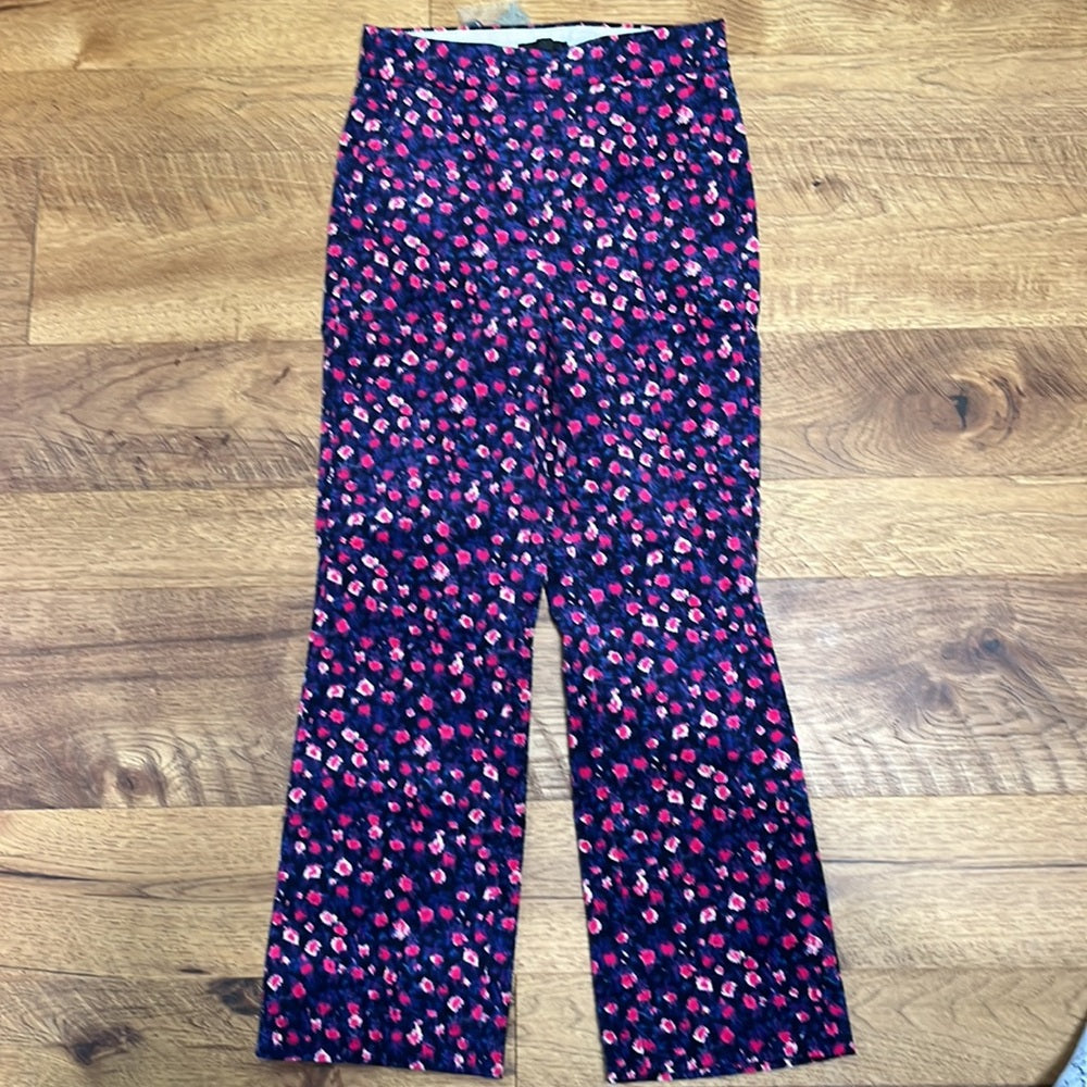 NWT J Crew Women’s Pink Printed Blue Corduroy Jeans Size 0