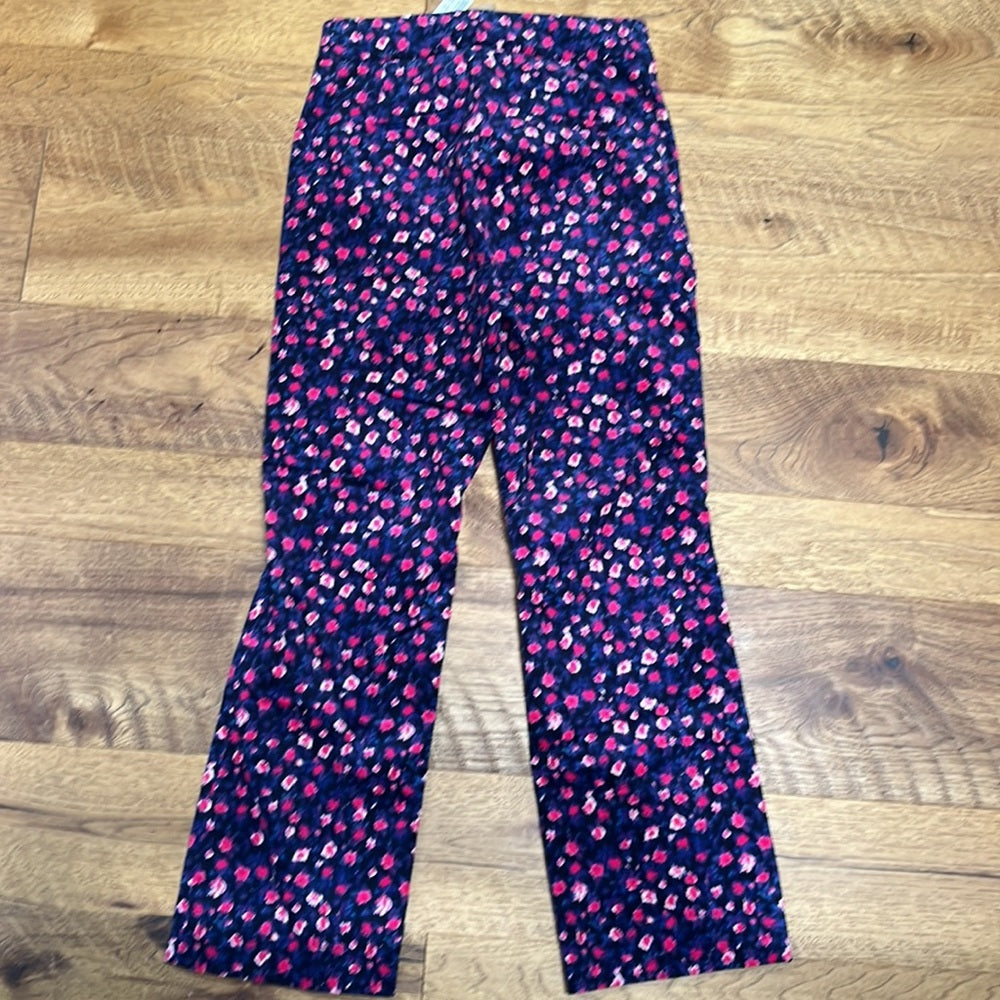 NWT J Crew Women’s Pink Printed Blue Corduroy Jeans Size 0