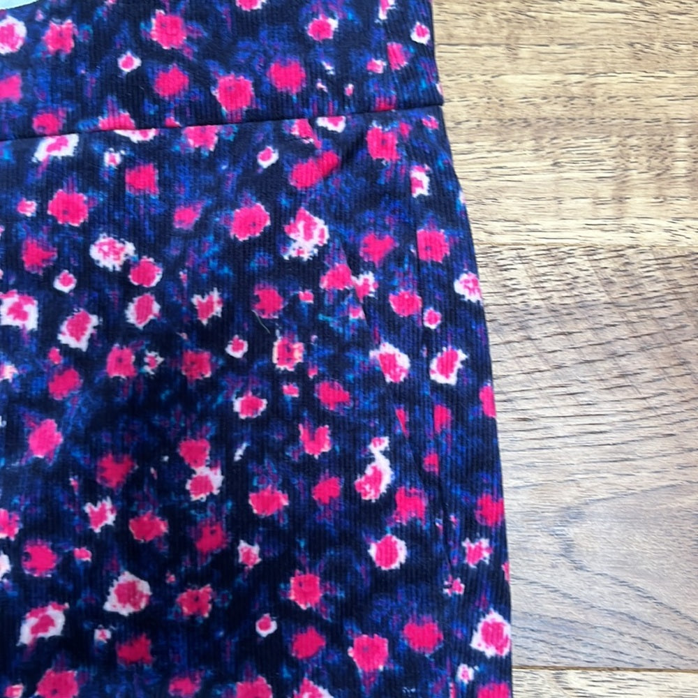 NWT J Crew Women’s Pink Printed Blue Corduroy Jeans Size 0