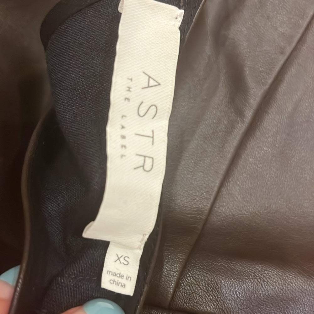 NWT ASTR The Label Women’s Black Faux Leather Dress With Side Cut Outs Size XS