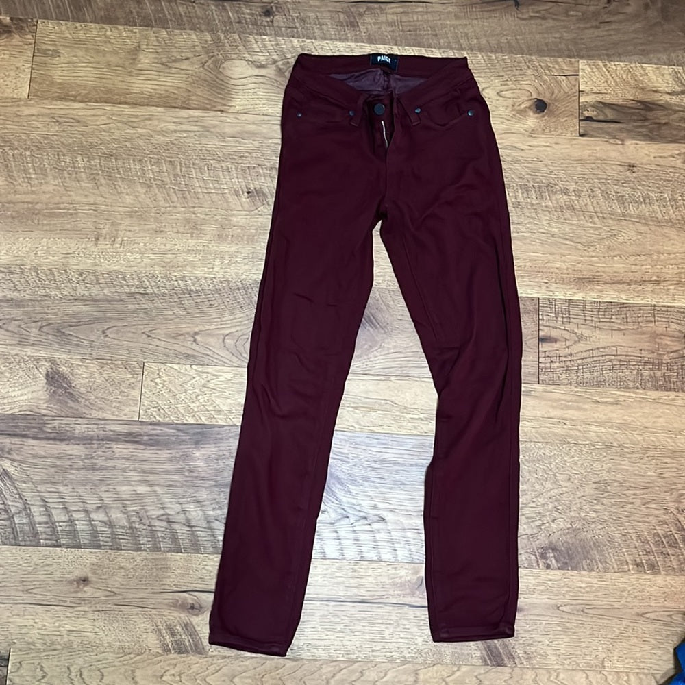 PAIGE Women’s Verdugo Ankle Maroon Jeans Size 25
