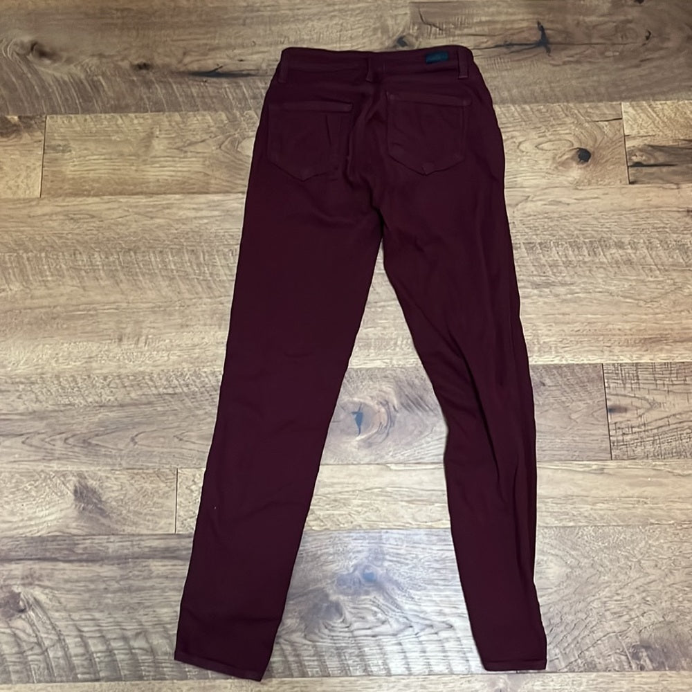 PAIGE Women’s Verdugo Ankle Maroon Jeans Size 25