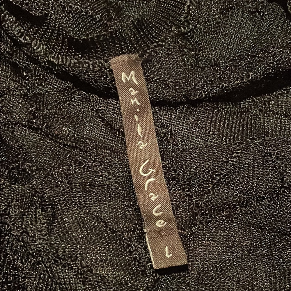 Manila Grace Women’s Black Lacy Blouse Size L