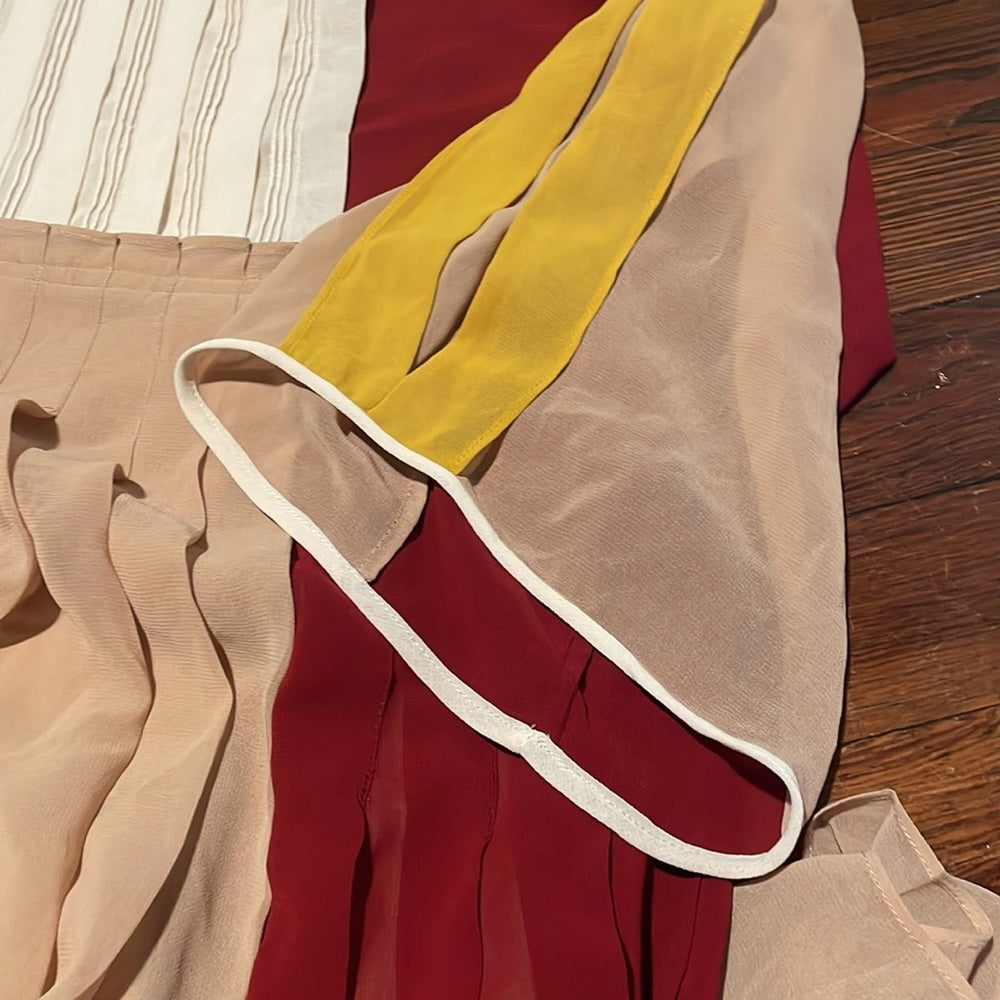 BCBG Maxazria Women’s Tan and Red Dress Size L