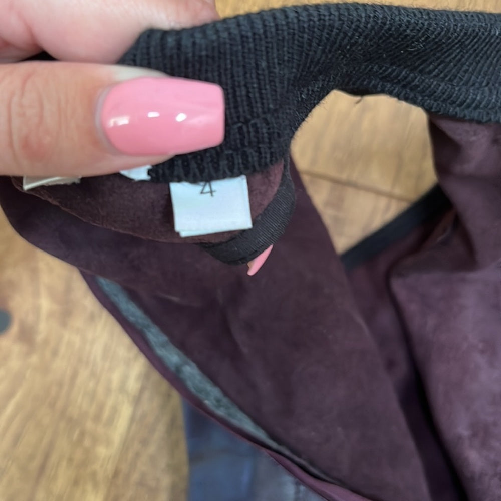 Derek Lam Women’s Dark Purple Leather Dress Size 4