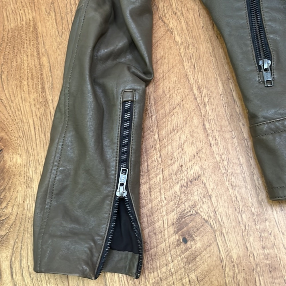 Mackage Women’s Army Green Hooded Jacket With Black Underneath Size M