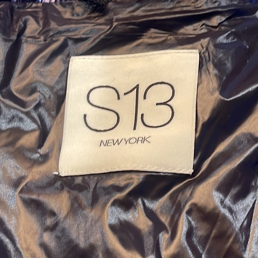 S13 Women’s Metallic Straight Hooded Puffer Jacket Size XXL