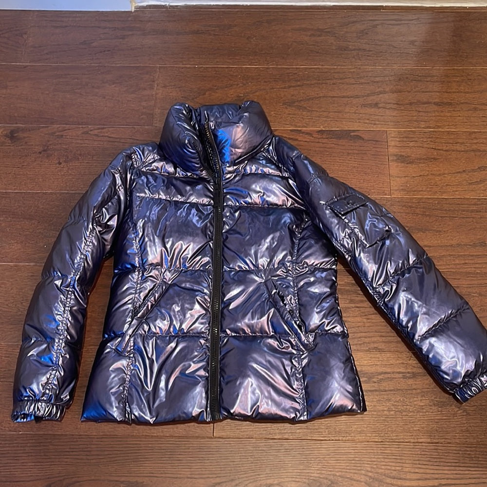 S13 Women’s Metallic Straight Hooded Puffer Jacket Size XXL