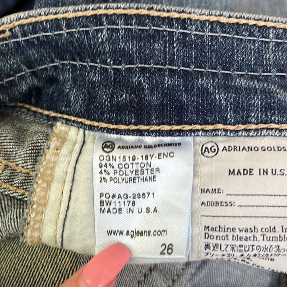 AG Woman’s The Nikki Crop Relaxed Skinny Crop Jeans Size 26