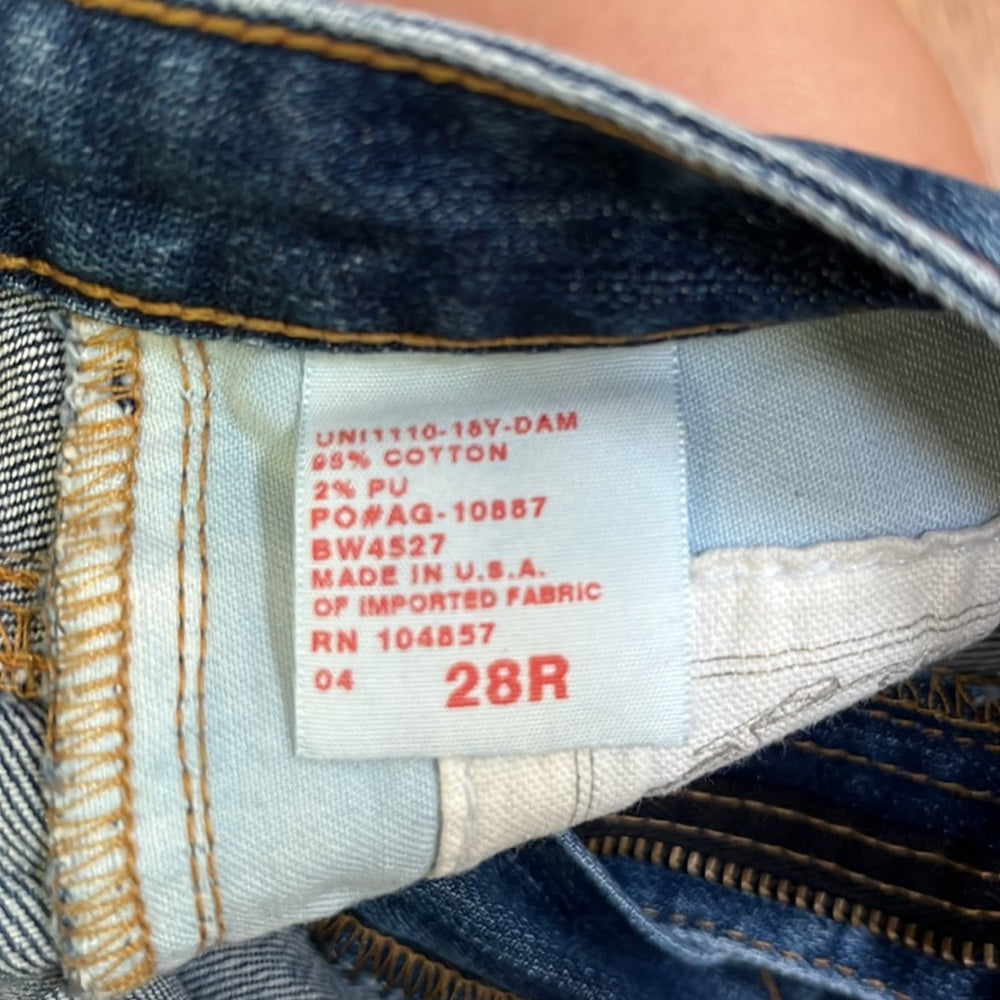 AG Woman’s Slit Cigarette Leg Jeans Size 28R