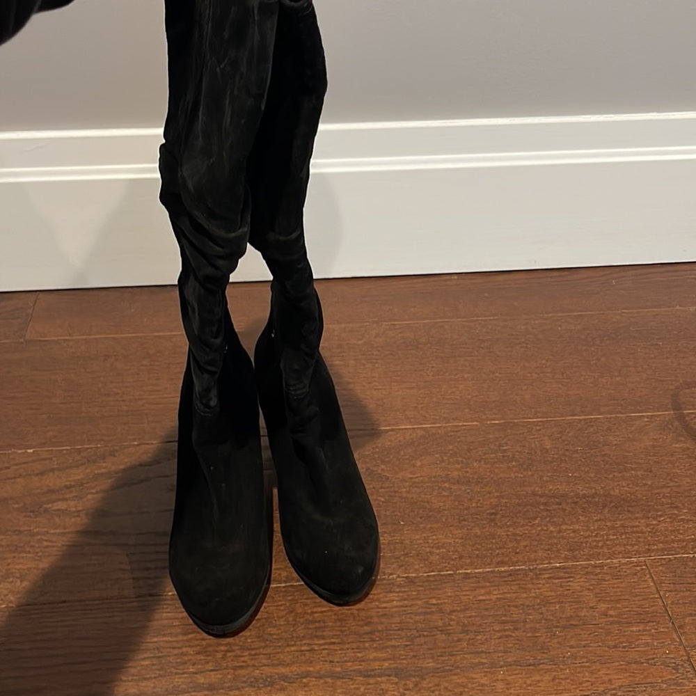 Prada Women’s Black Suede Slouch Pull on Boots Size 40/10