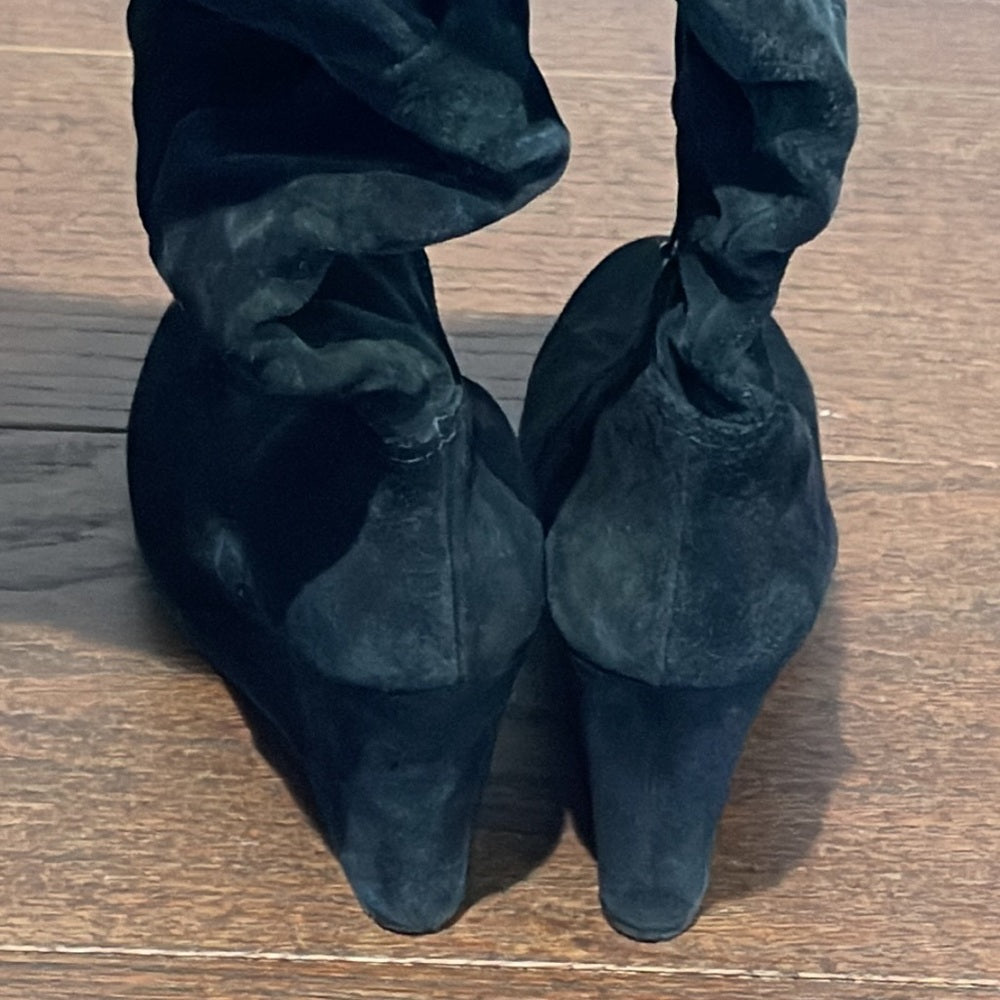 Prada Women’s Black Suede Slouch Pull on Boots Size 40/10
