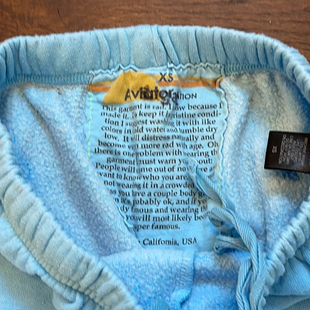 Aviator Nation Women’s Blue Lightening Bolt Sweatpants & Sweatshirt Set Size XS
