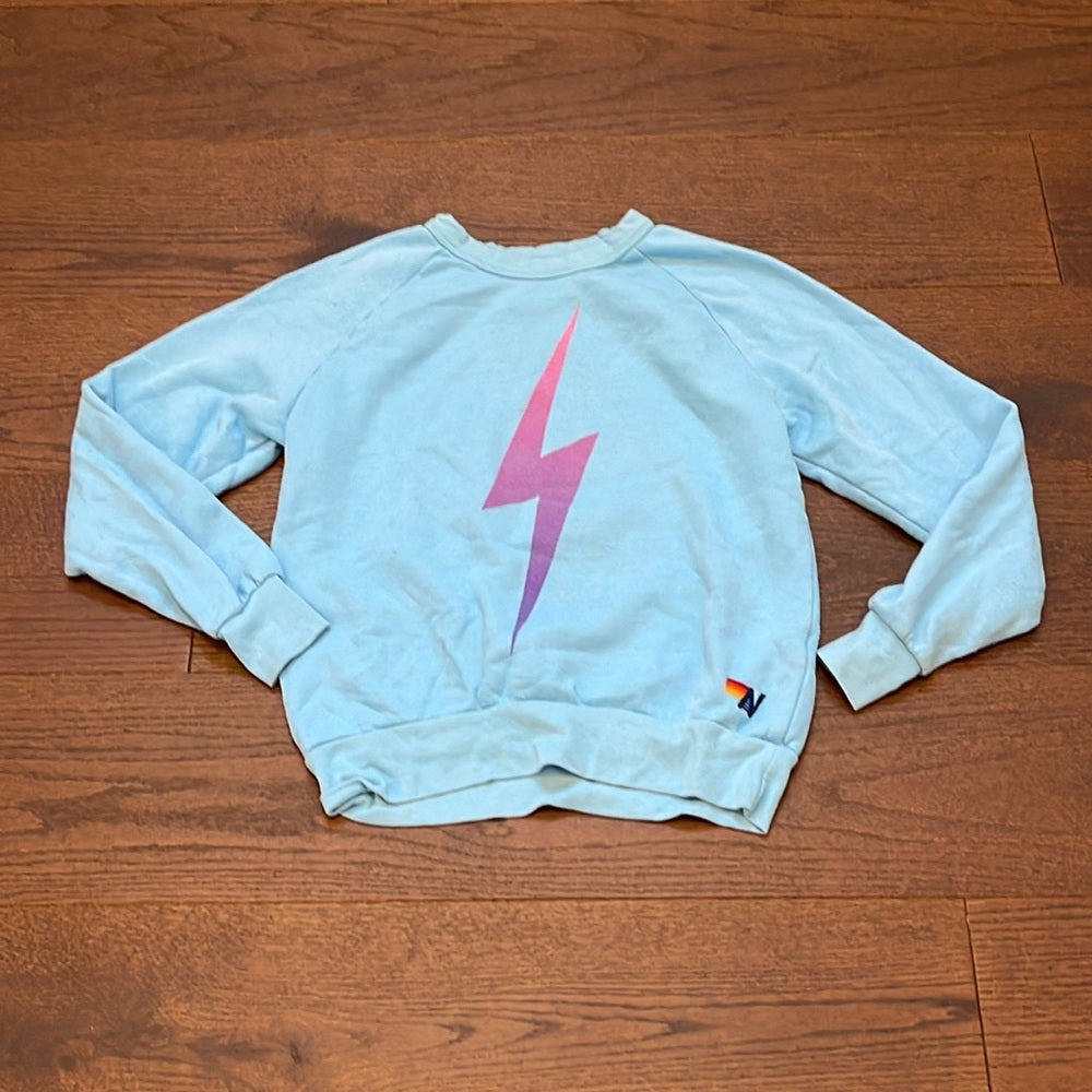Aviator Nation Women’s Blue Lightening Bolt Sweatpants & Sweatshirt Set Size XS