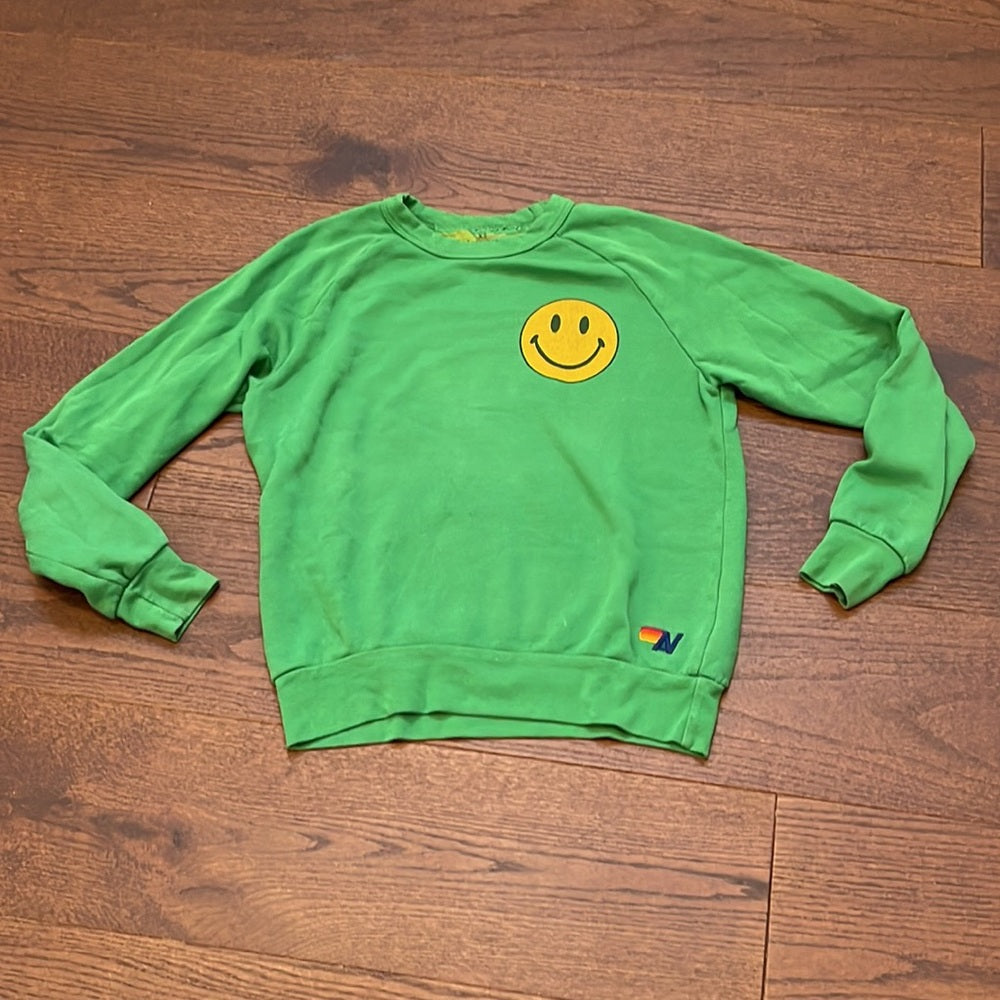 Aviator Nations Women’s Green Smiley Face Sweatshirt & Sweatpants Set Size XS