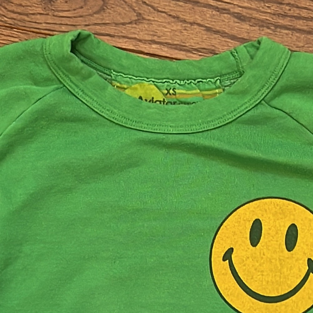 Aviator Nations Women’s Green Smiley Face Sweatshirt & Sweatpants Set Size XS