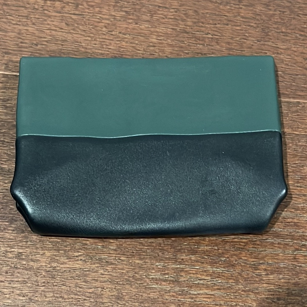 CELINE Women’s All Soft Green and Black Leather and Suede Shoulder Bag w/ Pouch