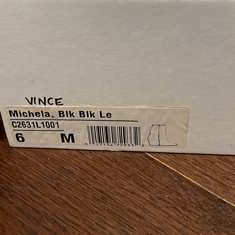 Vince Women’s Black Leather Wedge Boots Size 6
