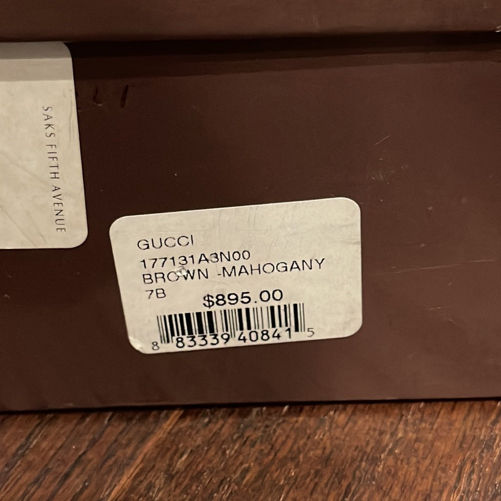 Gucci Women’s Brown and Silver Hardware Platform Sandals Size 7