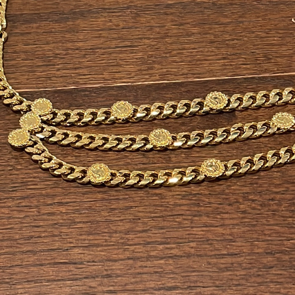 Saint John Women’s Gold Metal Chain-Link Accents Chain-Link Belt