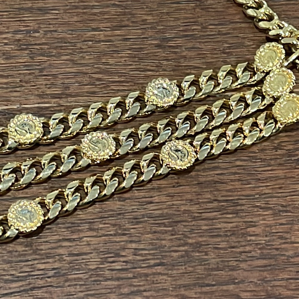 Saint John Women’s Gold Metal Chain-Link Accents Chain-Link Belt
