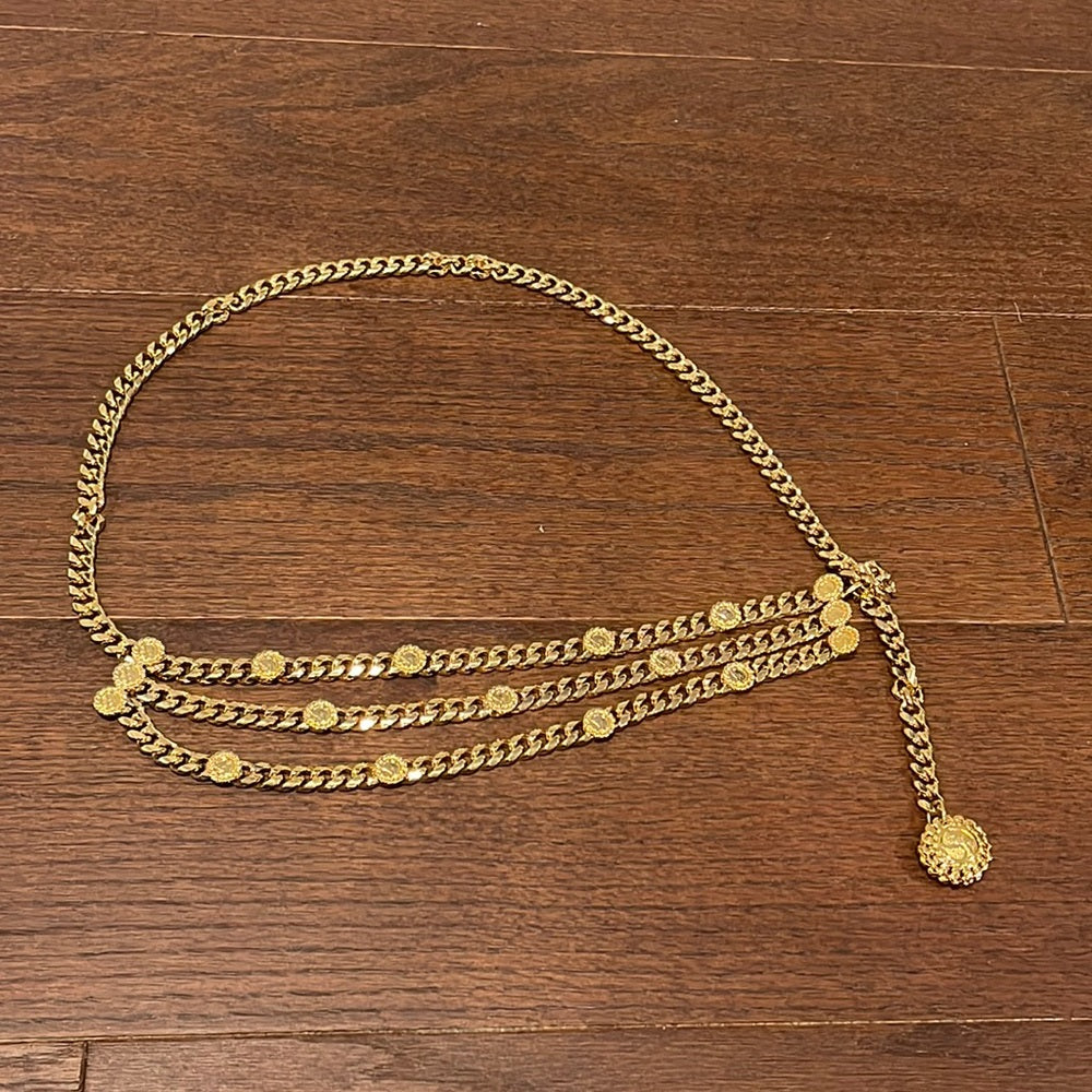 Saint John Women’s Gold Metal Chain-Link Accents Chain-Link Belt