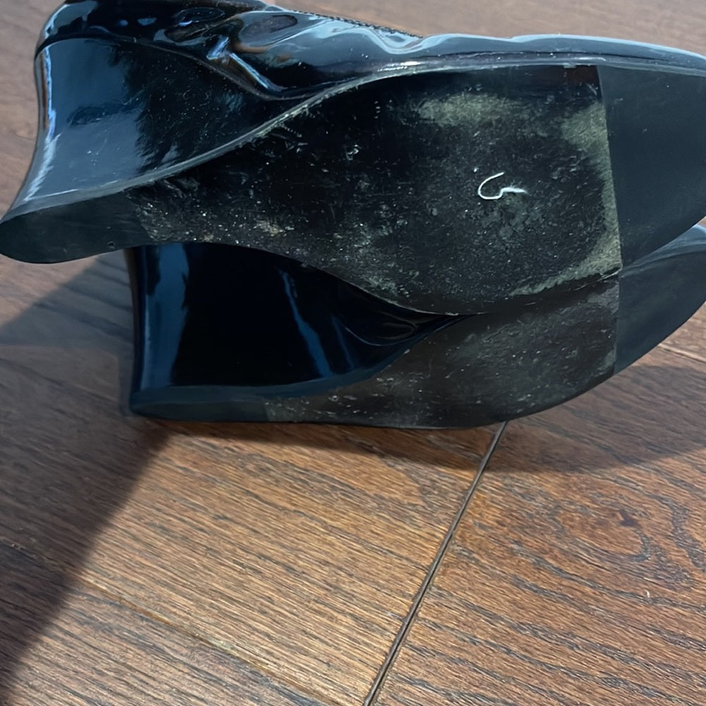 Lanvin Women’s Black Patent Ballerina Wedge Size 8.5