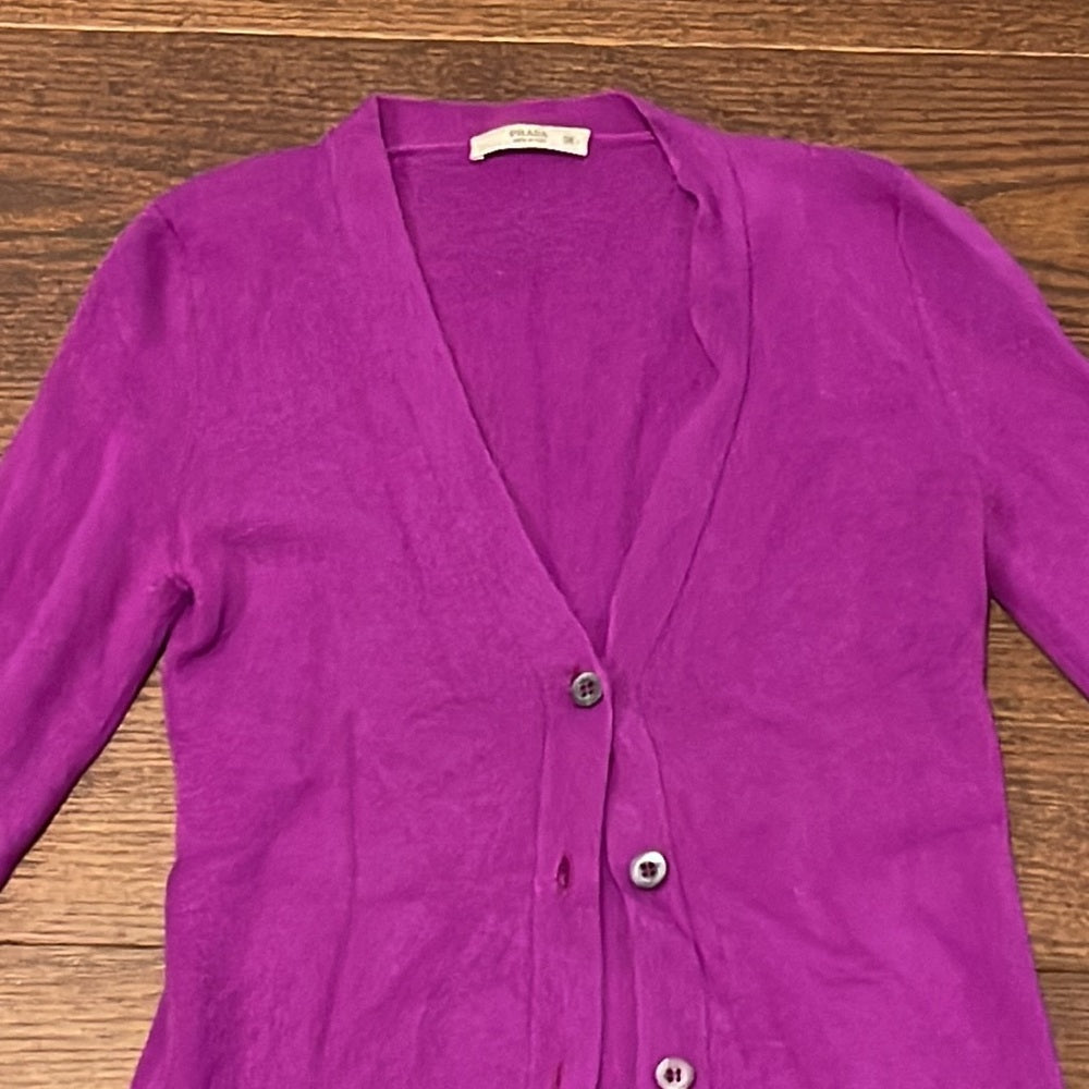 Prada Women’s Purple Cashmere/Silk Cardigan Size 38/US 2