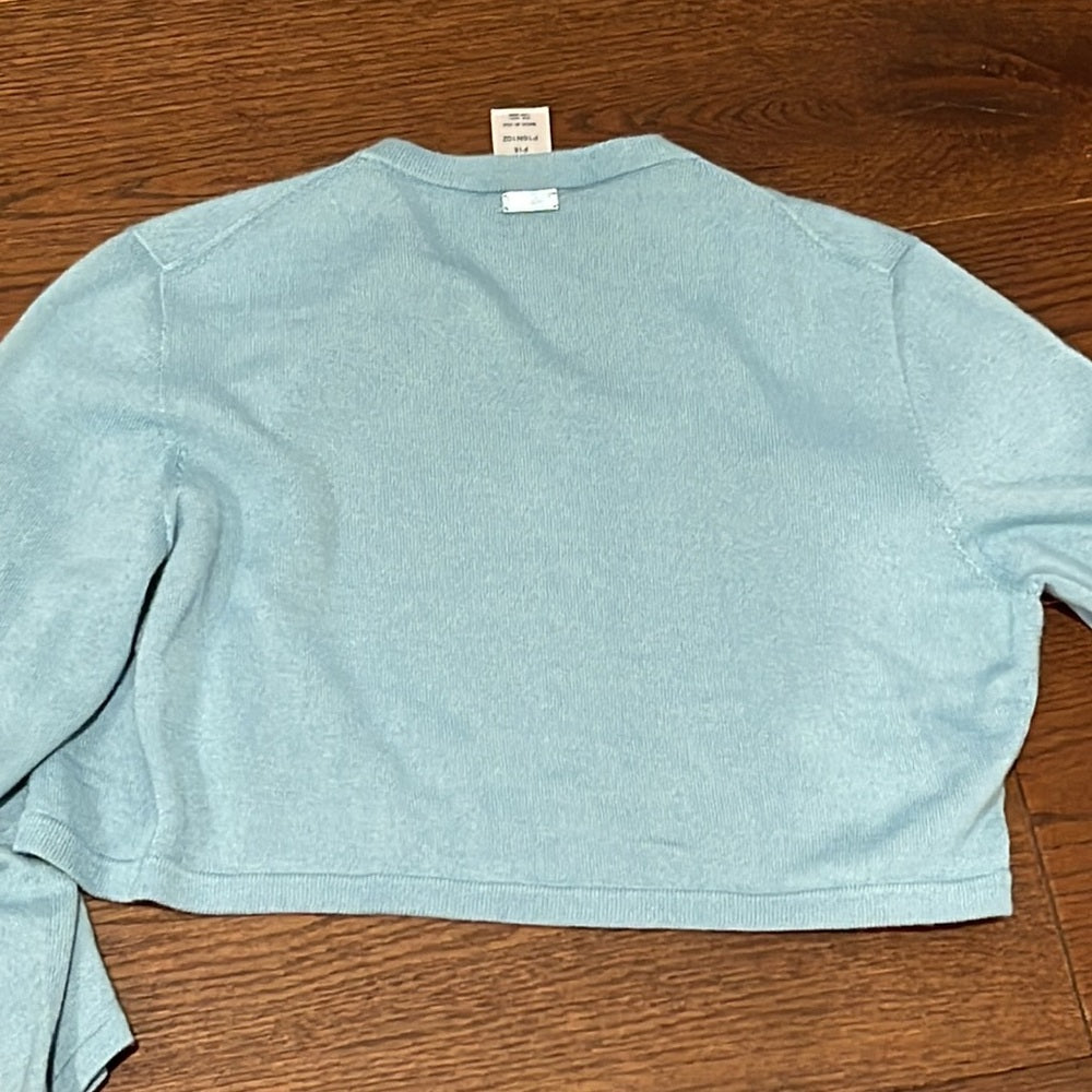 Oscar De La Renta Women’s Blue Cashmere/Silk Open Cardigan Size Small Petite S/P