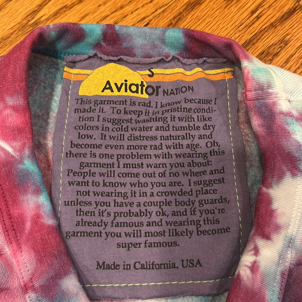 Aviator Nation Woman’s Tie Dye Sweatshirt Size S