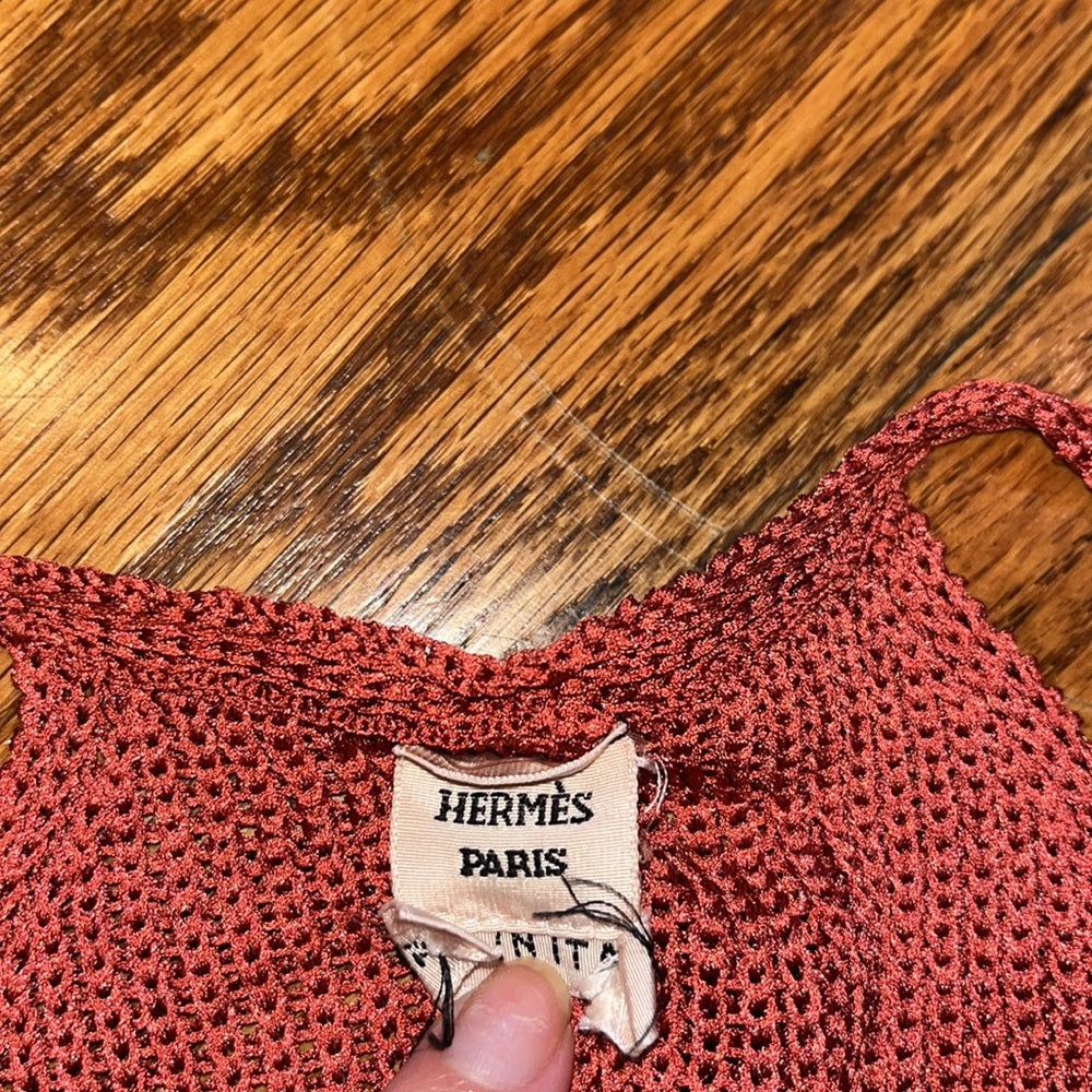 Hermès Paris Woman’s Rust Orange Sweater Tank