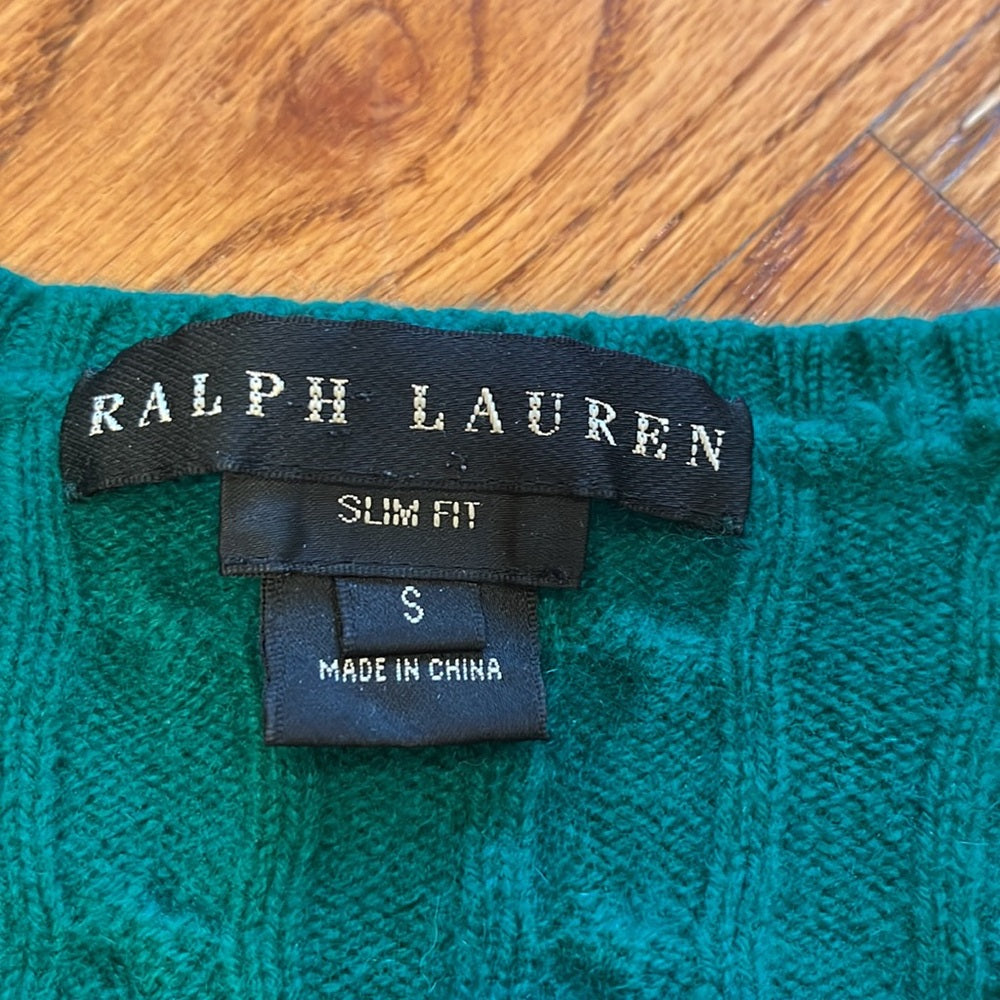 Ralph Lauren Woman’s Green Cashmere Slim Fit Sweater Size S