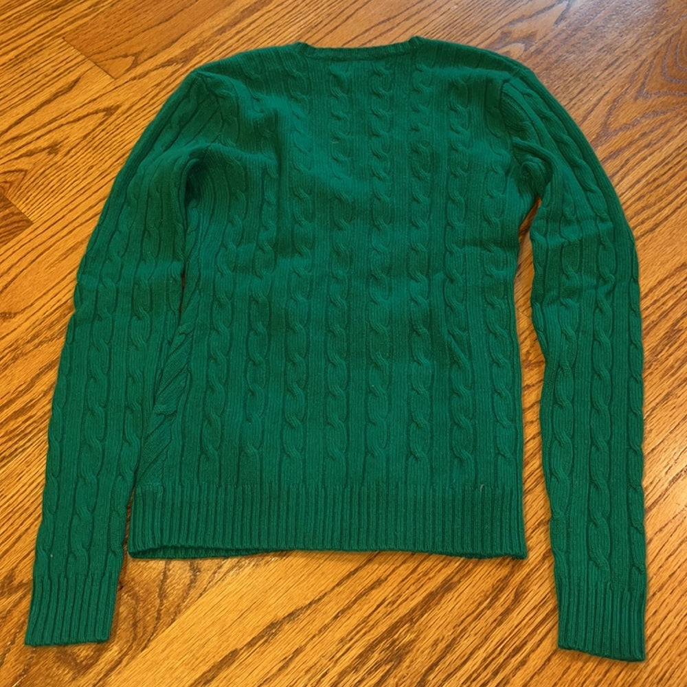 Ralph Lauren Woman’s Green Cashmere Slim Fit Sweater Size S