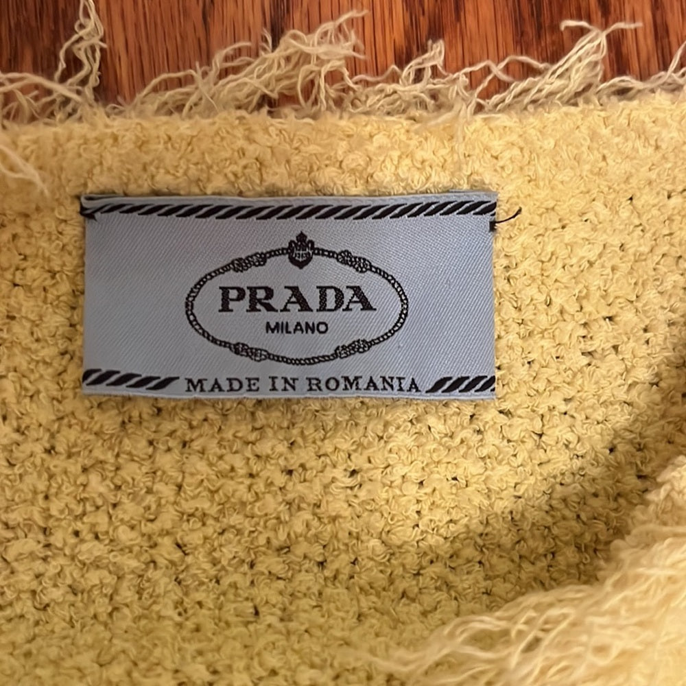 Prada Woman’s Yellow Cardigan Sweater Size EU 42