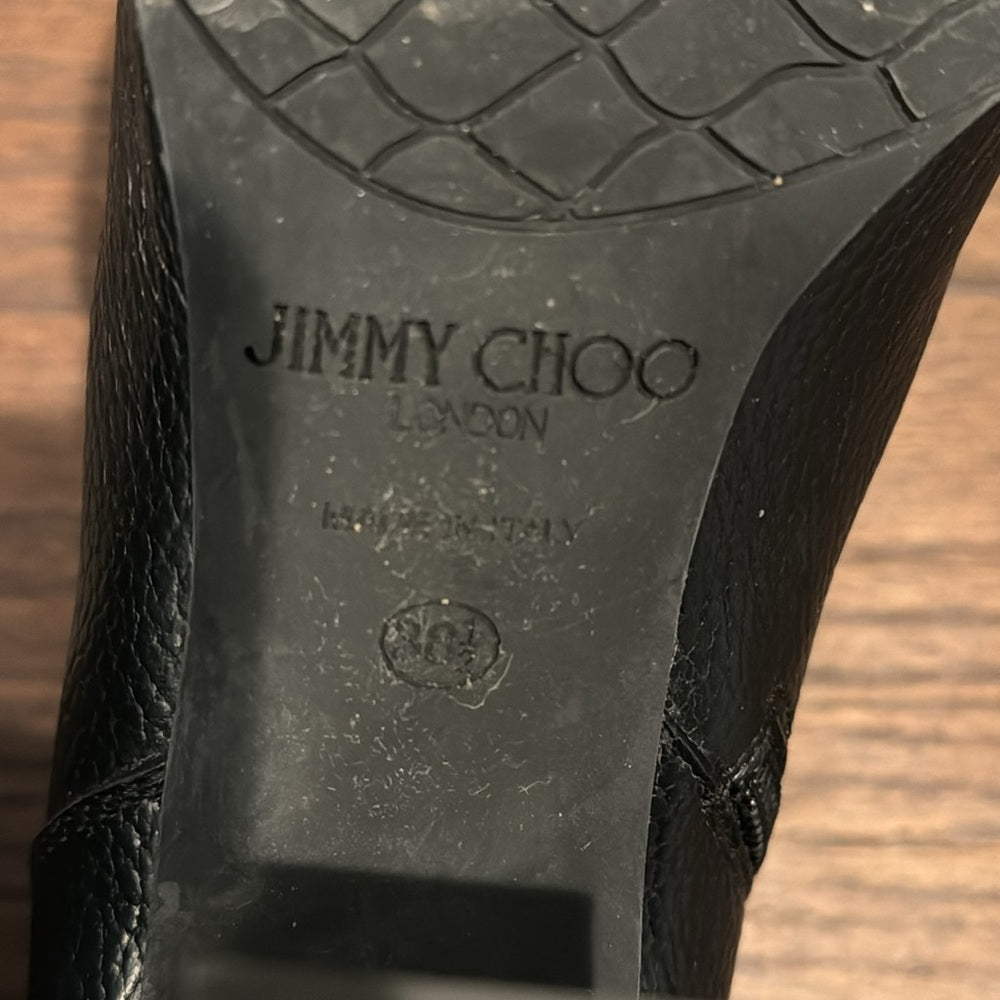 Jimmy Choo Women’s Black Leather Booties Size 38.5/8.5
